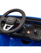 Audi Masinuta electrica pentru copii Q7 New Lift albastru 70W cu telecomanda pornire lenta panou o scaun piele si roti din spuma Eva