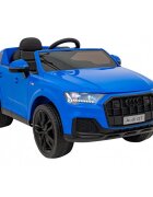 Audi Masinuta electrica pentru copii Q7 New Lift albastru 70W cu telecomanda pornire lenta panou o scaun piele si roti din spuma Eva