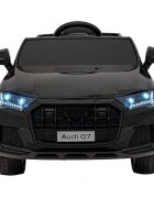 Audi Masinuta electrica pentru copii Q7 New Lift negru 70W cu telecomanda pornire lenta panou o scaun piele si roti din spuma Eva