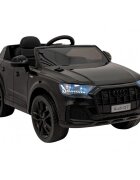 Audi Masinuta electrica pentru copii Q7 New Lift negru 70W cu telecomanda pornire lenta panou o scaun piele si roti din spuma Eva