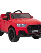 Audi Masinuta electrica pentru copii Q7 New Lift rosu 70W cu telecomanda pornire lenta panou o scaun piele si roti din spuma Eva