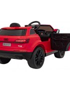 Audi Masinuta electrica pentru copii Q7 New Lift rosu 70W cu telecomanda pornire lenta panou o scaun piele si roti din spuma Eva