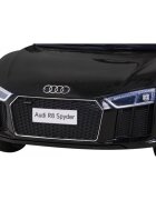 Audi Masinuta electrica pentru copii R8 negru 70W cu telecomanda lumini suspensii scaun piele si roti din spuma Eva