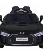 Audi Masinuta electrica pentru copii R8 negru 70W cu telecomanda lumini suspensii scaun piele si roti din spuma Eva