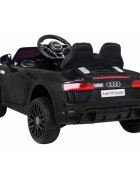 Audi Masinuta electrica pentru copii R8 negru 70W cu telecomanda lumini suspensii scaun piele si roti din spuma Eva