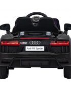 Audi Masinuta electrica pentru copii R8 police negru 70W cu telecomanda lumini suspensii scaun piele si roti din spuma Eva