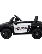 Audi Masinuta electrica pentru copii R8 police negru 70W cu telecomanda lumini suspensii scaun piele si roti din spuma Eva