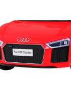 Audi Masinuta electrica pentru copii R8 rosu 70W cu telecomanda lumini suspensii scaun piele si roti din spuma Eva