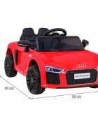 Audi Masinuta electrica pentru copii R8 rosu 70W cu telecomanda lumini suspensii scaun piele si roti din spuma Eva