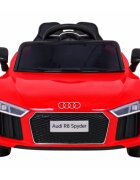 Audi Masinuta electrica pentru copii R8 rosu 70W cu telecomanda lumini suspensii scaun piele si roti din spuma Eva