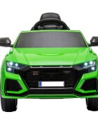 Audi Masinuta electrica pentru copii RS Q8 Green 70W cu echipare premiumacumulator 12V7Ah detasabilscaun pieleroti din cauciuc evaoglinzi retrovizoaresuspensiilumini ledradio mp3 playerusbsarcina maxima 25 kg