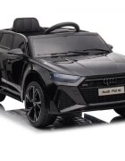 Audi Masinuta electrica pentru copii RS6 Black cu roti EVA 70W telecomanda pornire la buton roti Eva si scaun piele