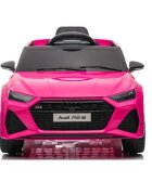Audi Masinuta electrica pentru copii RS6 Pink cu roti EVA 70W telecomanda pornire la buton roti Eva si scaun piele