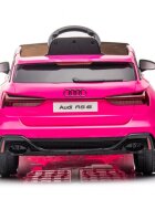 Audi Masinuta electrica pentru copii RS6 Pink cu roti EVA 70W telecomanda pornire la buton roti Eva si scaun piele