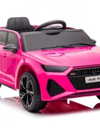 Audi Masinuta electrica pentru copii RS6 Pink cu roti EVA 70W telecomanda pornire la buton roti Eva si scaun piele