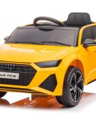 Audi Masinuta electrica pentru copii RS6 Yellow cu roti EVA 70W telecomanda pornire la buton roti Eva si scaun piele