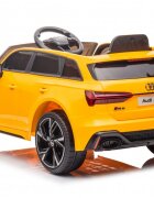 Audi Masinuta electrica pentru copii RS6 Yellow cu roti EVA 70W telecomanda pornire la buton roti Eva si scaun piele