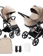 AVIONAUT Carucior pentru copii Sirius Beige 2 in 1 cu suspensie maner telescopic geanta greutate admisa 22 kg
