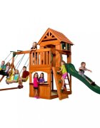 AXI Casuta din lemn cu trei leagane Atlantic Play 551 x 235 cm