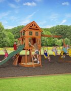AXI Casuta din lemn cu trei leagane Atlantic Play 551 x 235 cm
