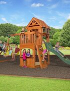 AXI Casuta din lemn cu trei leagane Atlantic Play 551 x 235 cm
