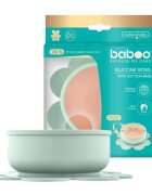 BABOO Bol din silicon cu ventuza Verde 6 luni+