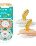 BABOO Set 2 suzete ortodontice din latex Calmy Piersica 0 luni+