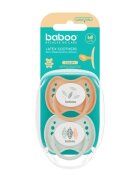 BABOO Set 2 suzete ortodontice din latex Calmy Piersica 0 luni+
