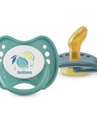 BABOO Set 2 suzete ortodontice din latex Calmy Verde 6 luni+