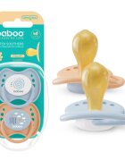 BABOO Set 2 suzete rotunde din latex Calmy Bleu 0 luni+