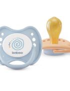 BABOO Set 2 suzete rotunde din latex Calmy Bleu 0 luni+