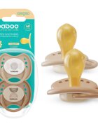 BABOO Set 2 suzete rotunde din latex Calmy Maro 0 luni+
