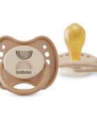 BABOO Set 2 suzete rotunde din latex Calmy Maro 0 luni+