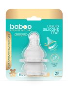 BABOO Set 2 tetine din silicon gat stramt debit rapid 6 luni+