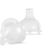 BABOO Set 2 tetine din silicon Premium tehnologie anticolici cu 3 valve gat larg debit rapid 6 luni+