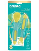 BABOO Set lingurita si furculita flexibile Galben Verde 6 luni+