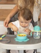 BABOO Set lingurita si furculita flexibile Galben Verde 6 luni+