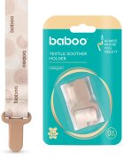 BABOO Suport pentru suzeta din material textil Piersica 0 luni+