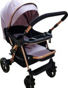 Baby Care Carucior pentru copii PRO 511 Gri Cadru aluminiu Maner reversibil Spatar reglabil in 5 trepte Amortizoare Frana picior Pliabil