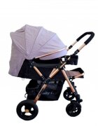 Baby Care Carucior pentru copii PRO 511 Gri Cu geanta bebe inclusa Cadru aluminiu Maner reversibil Spatar reglabil in 5 trepte Amortizoare Plasa insecte Frana picior Pliabil
