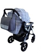 Baby Care Carucior pentru copii PRO 511 Gri Jeans Carouri Cu geanta bebe inclusa Cadru aluminiu Maner reversibil Spatar reglabil in 5 trepte Amortizoare Plasa insecte Frana picior Pliabil