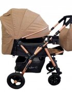 Baby Care Carucior pentru copii PRO 511 Maro Cu geanta bebe inclusa Cadru aluminiu Maner reversibil Spatar reglabil in 5 trepte Amortizoare Plasa insecte Frana picior Pliabil
