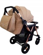 Baby Care Carucior pentru copii PRO 511 Maro Cu geanta bebe inclusa Cadru aluminiu Maner reversibil Spatar reglabil in 5 trepte Amortizoare Plasa insecte Frana picior Pliabil