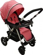Baby Care Carucior pentru copii PRO 511 Rosu Cadru aluminiu Maner reversibil Spatar reglabil in 5 trepte Amortizoare Frana picior Pliabil