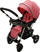 Baby Care Carucior pentru copii PRO 511 Rosu Cadru aluminiu Maner reversibil Spatar reglabil in 5 trepte Amortizoare Frana picior Pliabil