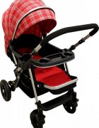 Baby Care Carucior pentru copii PRO 511 Rosu Carouri Cadru aluminiu Maner reversibil Spatar reglabil in 5 trepte Amortizoare Frana picior Pliabil