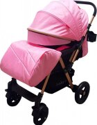 Baby Care Carucior pentru copii PRO 511 Roz Cadru aluminiu Maner reversibil Spatar reglabil in 5 trepte Amortizoare Frana picior Pliabil