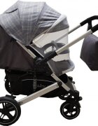 Baby Care Carucior pentru copii Pro 512 Gri Carouri cu Suspensii Cadru aluminiu Silver Maner reversibil Spatar reglabil in 5 trepte Frana picior Plasa insecte Geanta