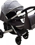 Baby Care Carucior pentru copii Pro 512 Gri Carouri cu Suspensii Cadru aluminiu Silver Maner reversibil Spatar reglabil in 5 trepte Frana picior Plasa insecte Geanta