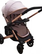 Baby Care Carucior pentru copii Pro 512 Gri cu Suspensii Cadru aluminiu Gold Maner reversibil Spatar reglabil in 5 trepte Frana picior Plasa insecte Geanta